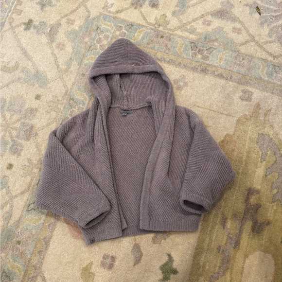 Barefoot Dreams Sweaters - Like NEW Barefoot Dreams Hooded COZY cardigan soft fluffy S/M cozy chic love!